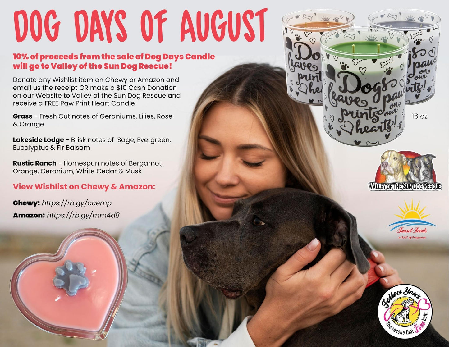 Dog Days Paw Print Donation Candle